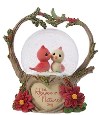 Precious Moments #double;Let Heaven And Nature Sing#double; Cardinal Couple Musical Snow Globe