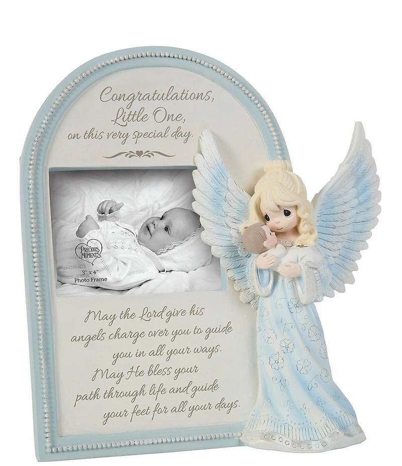 Precious Moments May God Send His Angels Baptism Picture Frame, 3x4#double;