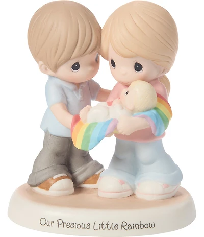 Precious Moments #double;Our Precious Little Rainbow#double; Rainbow Baby Couple Figurine