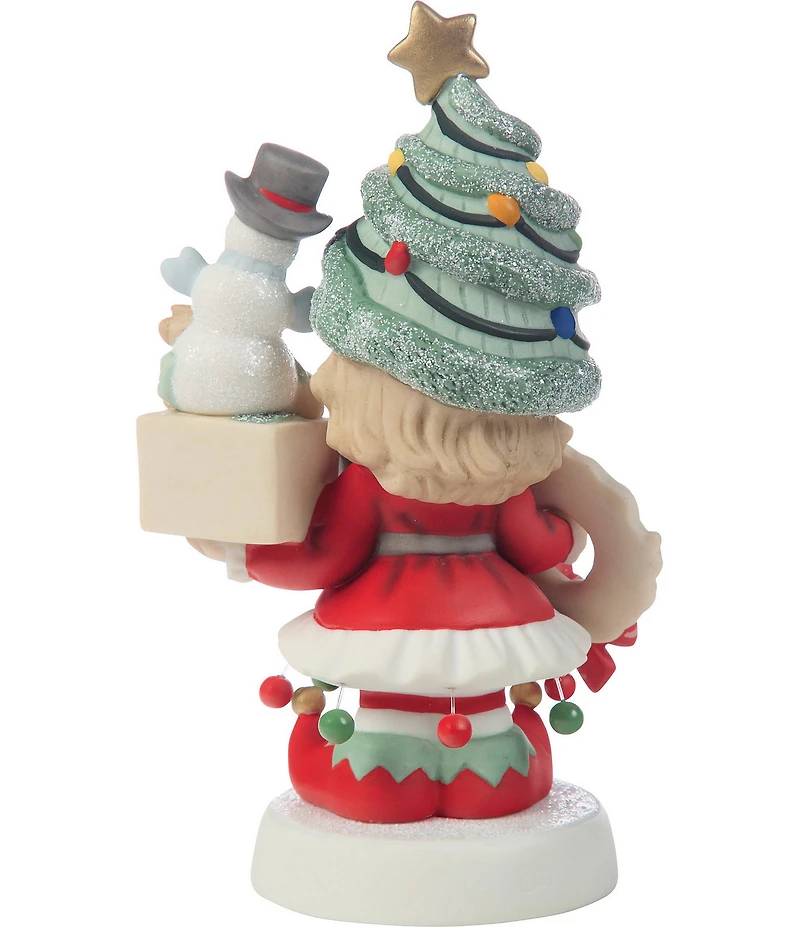 Precious Moments Overloaded With Christmas Joy Girl Porcelain