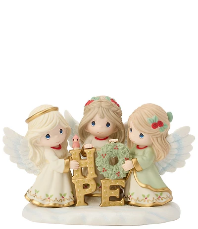 Precious Moments Trio of Angels Holding #double;HOPE#double; Sign Limited Edition Figurine
