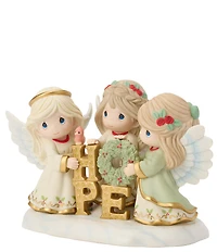 Precious Moments Trio of Angels Holding #double;HOPE#double; Sign Limited Edition Figurine