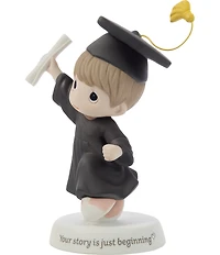 Precious Moments #double;Your Story is Just Beginning#double; Graduation Boy Porcelain Figurine