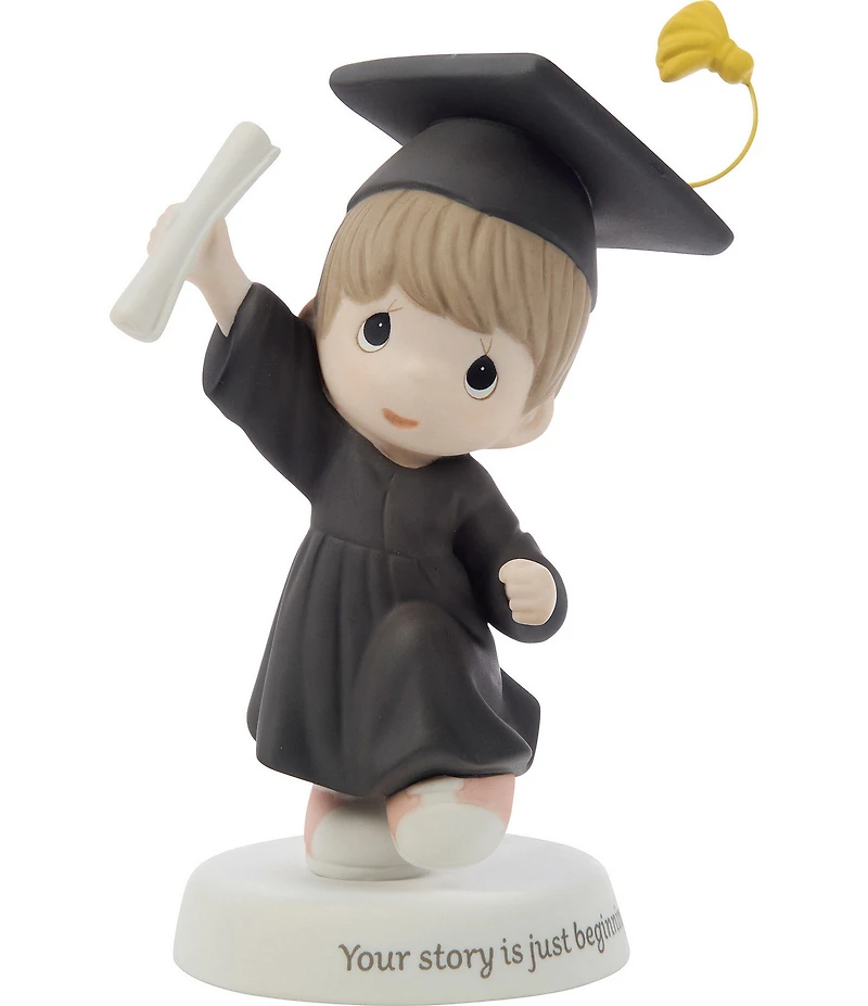 Precious Moments #double;Your Story is Just Beginning#double; Graduation Boy Porcelain Figurine