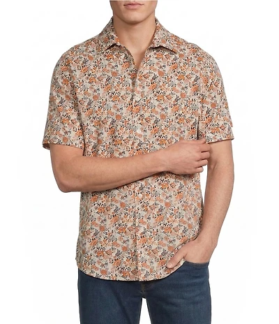 Cremieux Premium Denim Floral Short Sleeve Woven Shirt