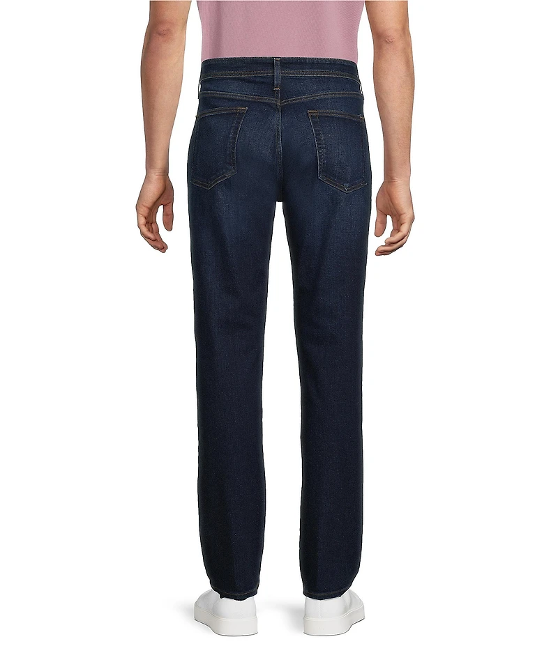 Premium Denim Relaxed Straight Dark Wash Stretch Jeans
