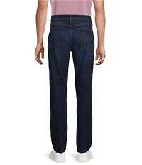 Premium Denim Relaxed Straight Dark Wash Stretch Jeans