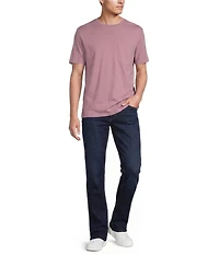 Premium Denim Relaxed Straight Dark Wash Stretch Jeans