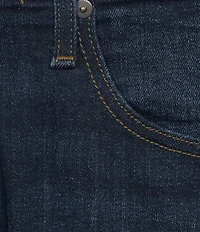 Premium Denim Relaxed Straight Dark Wash Stretch Jeans