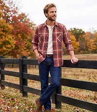 Premium Denim Relaxed Straight Dark Wash Stretch Jeans