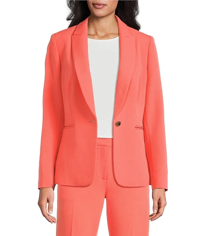Preston & York Alyssa Notch Lapel Long Sleeve One Button Crepe Blazer