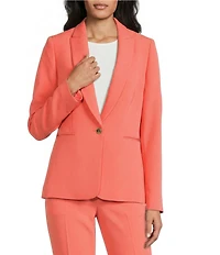 Preston & York Alyssa Notch Lapel Long Sleeve One Button Crepe Blazer