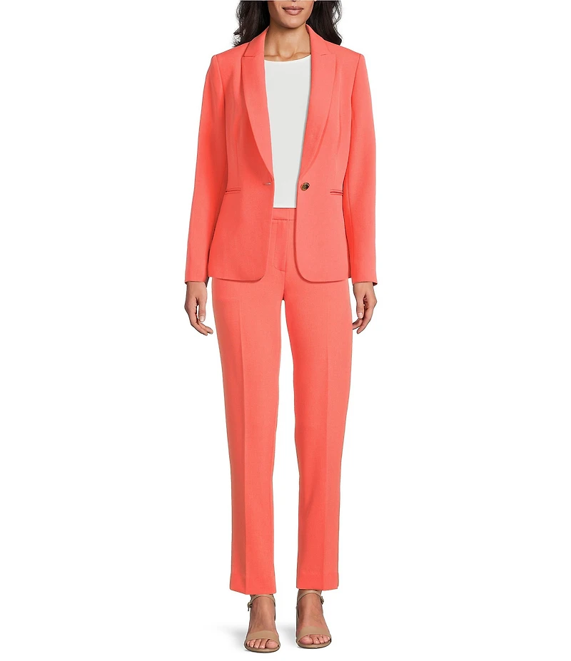 Preston & York Alyssa Notch Lapel Long Sleeve One Button Crepe Blazer