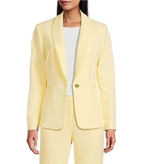 Preston & York Alyssa Notch Lapel Long Sleeve One Button Crepe Blazer