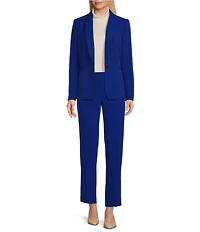 Preston & York Alyssa Notch Lapel Long Sleeve One Button Crepe Blazer