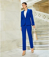 Preston & York Alyssa Notch Lapel Long Sleeve One Button Crepe Blazer