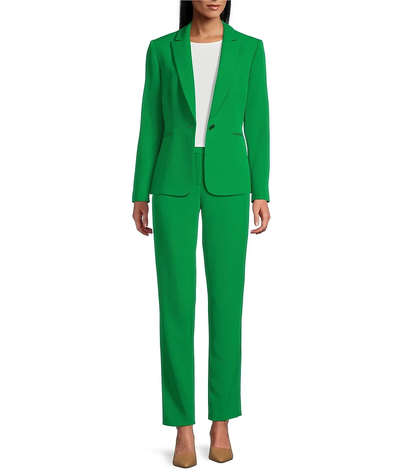 Preston & York Alyssa Notch Lapel Long Sleeve One Button Crepe Blazer