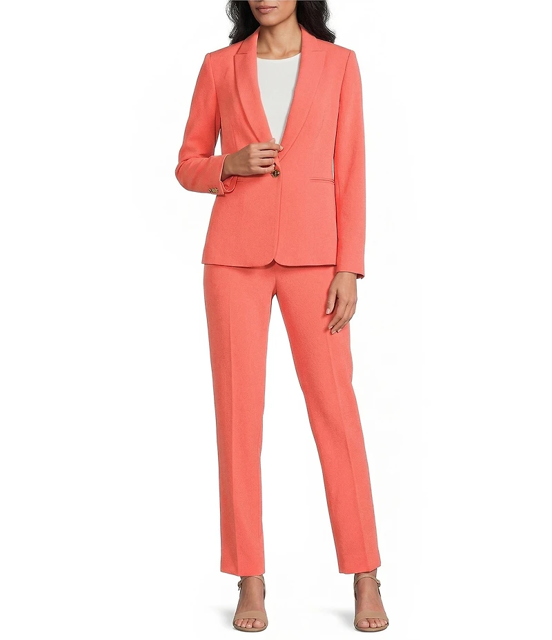 Preston & York Alyssa Notch Lapel Long Sleeve One Button Crepe Blazer