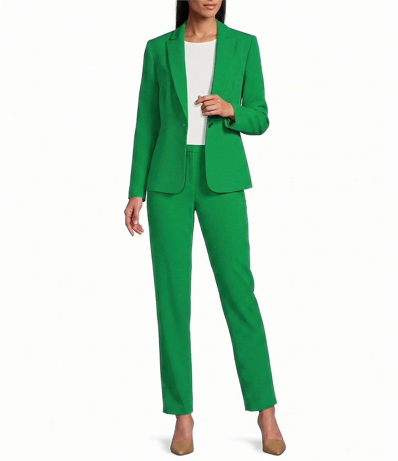 Preston & York Alyssa Notch Lapel Long Sleeve One Button Crepe Blazer