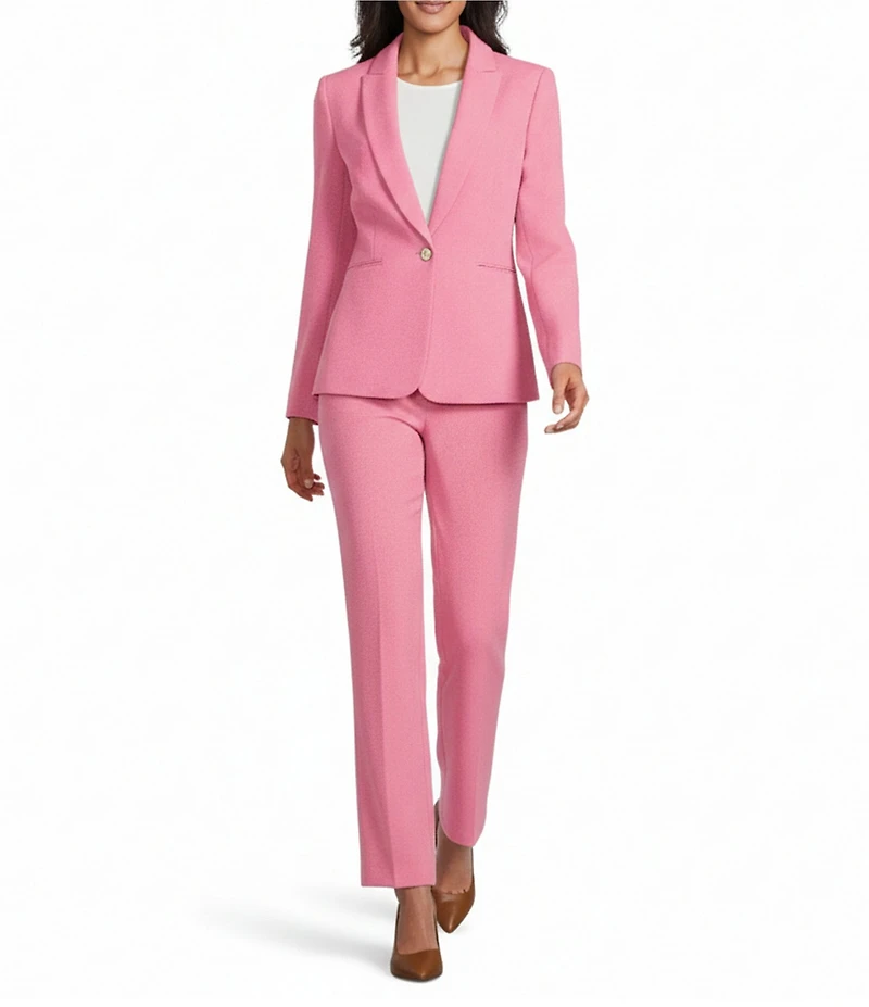 Preston & York Alyssa Notch Lapel Long Sleeve One Button Crepe Blazer