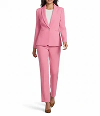 Preston & York Alyssa Notch Lapel Long Sleeve One Button Crepe Blazer