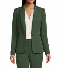 Preston & York Alyssa Notch Lapel Long Sleeve One Button Crepe Blazer
