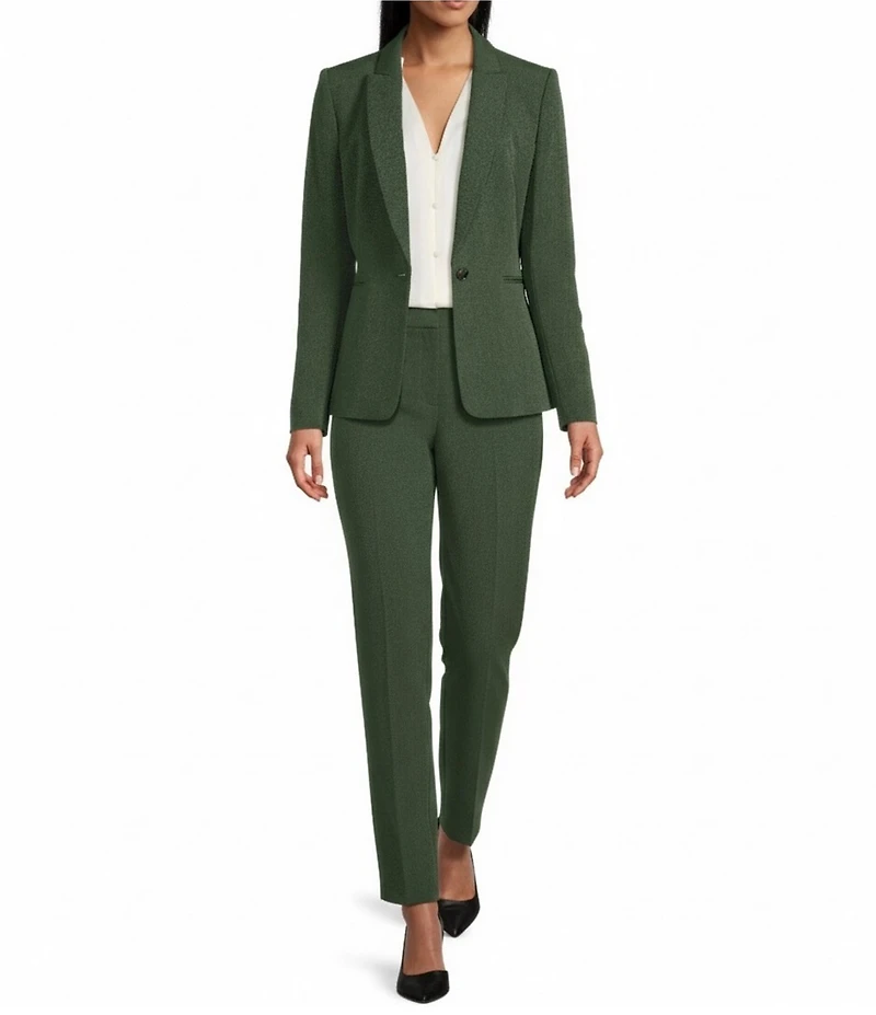 Preston & York Alyssa Notch Lapel Long Sleeve One Button Crepe Blazer
