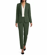 Preston & York Alyssa Notch Lapel Long Sleeve One Button Crepe Blazer