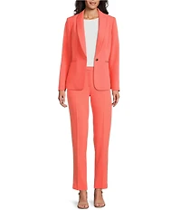 Preston & York Alyssa Notch Lapel Long Sleeve One Button Crepe Blazer