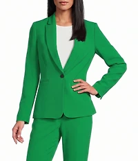 Preston & York Alyssa Notch Lapel Long Sleeve One Button Crepe Blazer