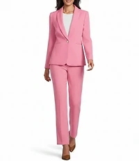 Preston & York Alyssa Notch Lapel Long Sleeve One Button Crepe Blazer