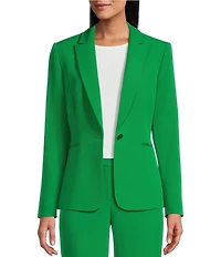 Preston & York Alyssa Notch Lapel Long Sleeve One Button Crepe Blazer