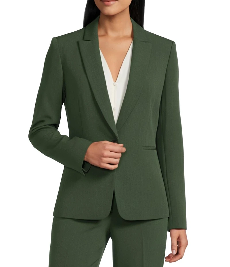 Preston & York Alyssa Notch Lapel Long Sleeve One Button Crepe Blazer