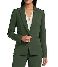 Preston & York Alyssa Notch Lapel Long Sleeve One Button Crepe Blazer