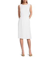 Preston & York Angie Crepe Crew Neck Sleeveless Back Split Hem Column Sheath Coordinating Dress