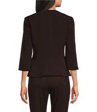 Preston & York April Stretch Crepe Round Neck 3/4 Sleeve Jacket