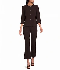 Preston & York April Stretch Crepe Round Neck 3/4 Sleeve Jacket
