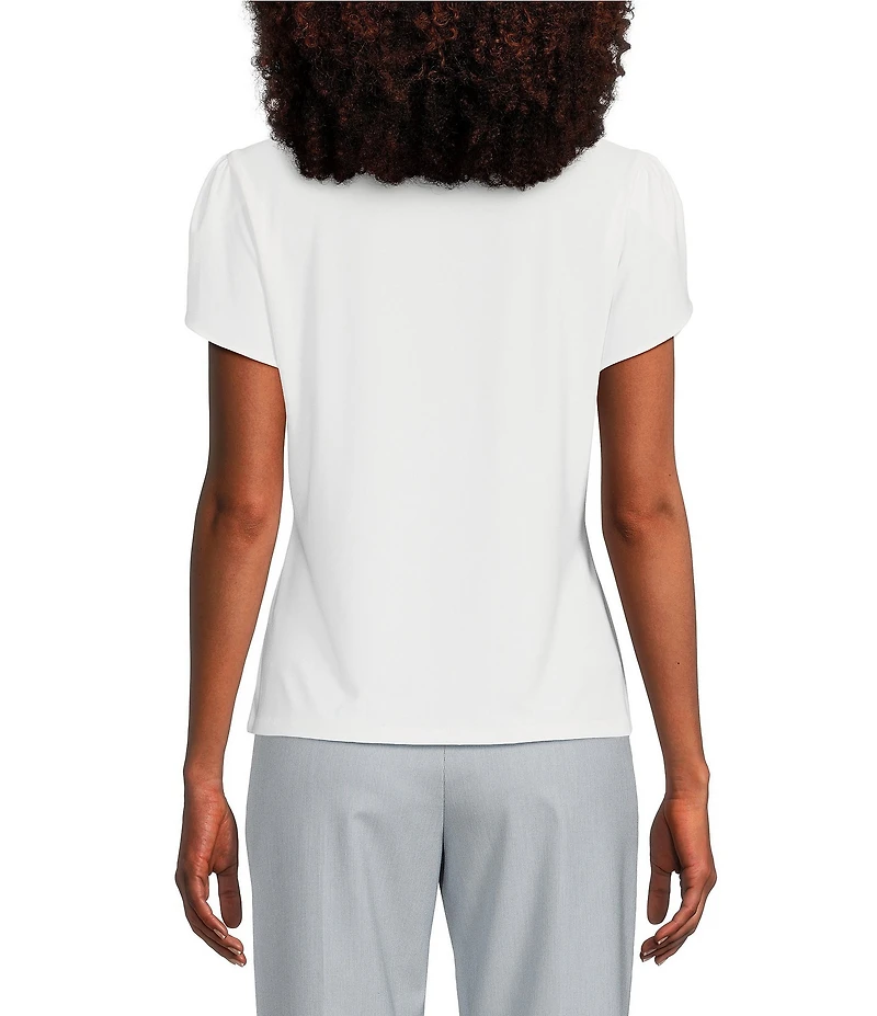 Preston & York Arianna Short Tulip Sleeve Crew Neck Knit Shirt