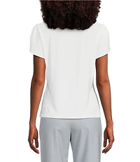 Preston & York Arianna Short Tulip Sleeve Crew Neck Knit Shirt
