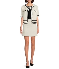 Preston & York Coordinating Caitlin Knit Tweed Pocket A-Line Skirt