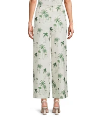 Preston & York Cassia Printed Stretch Linen Wide Leg Pants