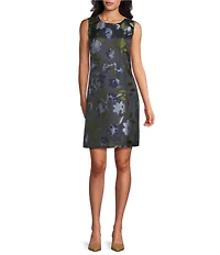 Preston & York Cheyenne Floral Crew Neckline Sleeveless Dress