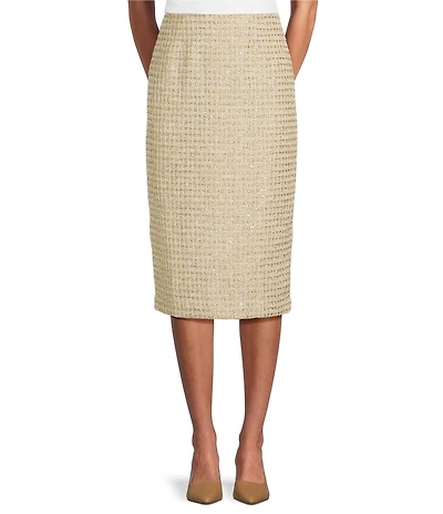 Preston & York Coordinating Atlas Pencil Tinsel Tweed Skirt
