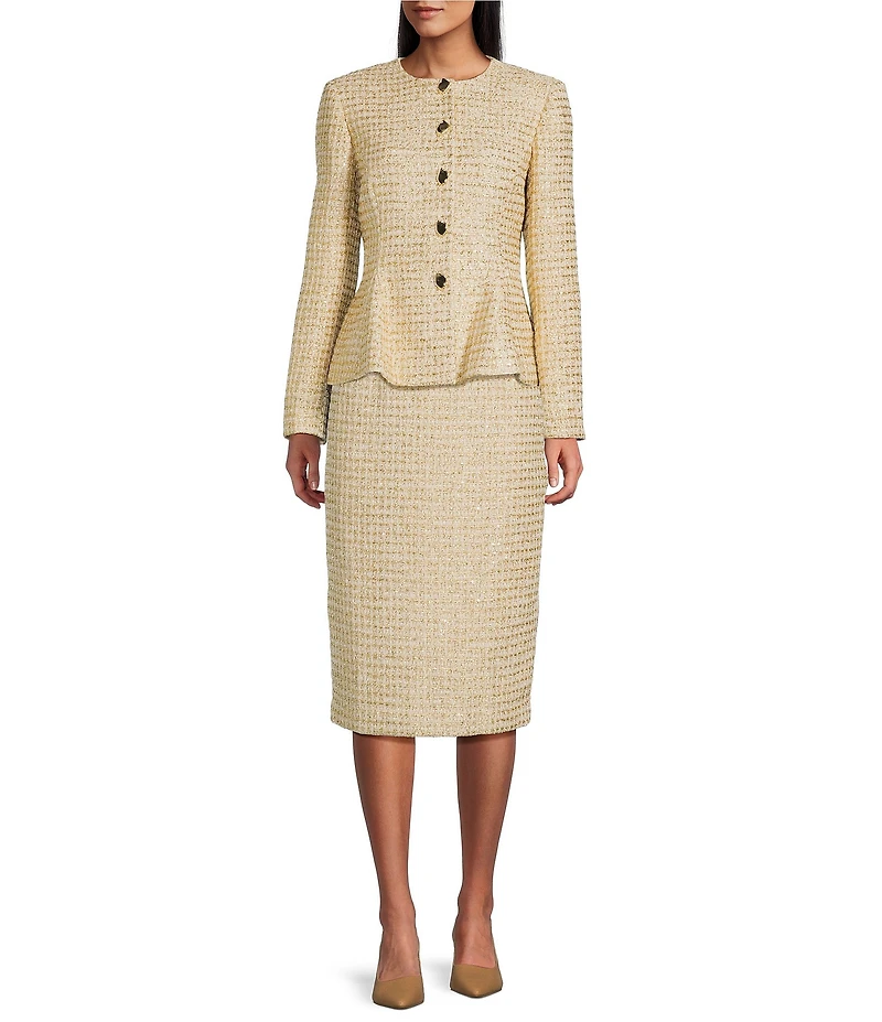 Preston & York Coordinating Atlas Pencil Tinsel Tweed Skirt