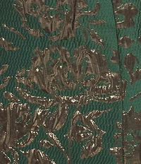 Preston & York Coordinating Beatrix Metallic Jacquard Midi Skirt