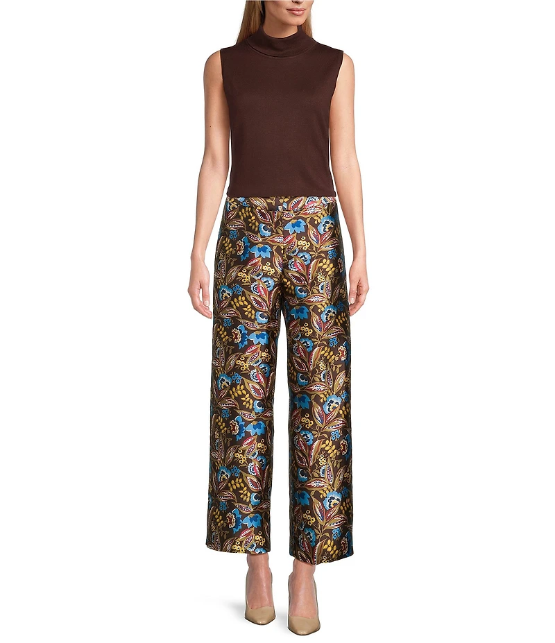 Preston & York Carly Coordinating Straight Leg Printed Mikado Pants