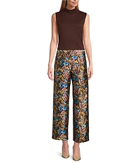Preston & York Carly Coordinating Straight Leg Printed Mikado Pants