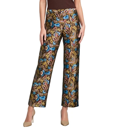 Preston & York Carly Coordinating Straight Leg Printed Mikado Pants