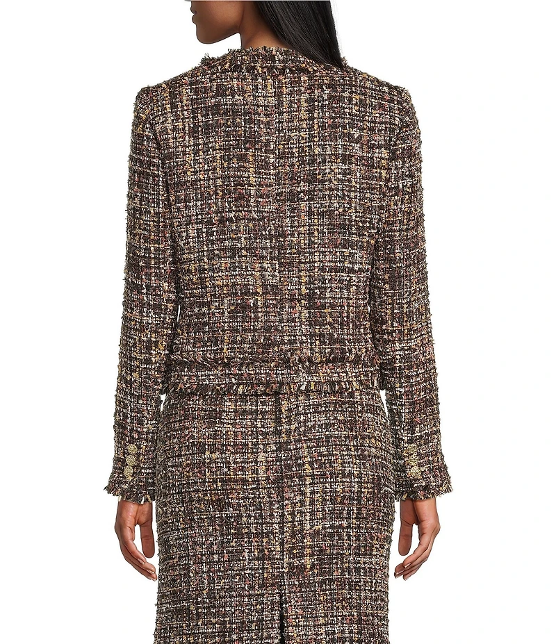 Preston & York Coordinating Gerri Tweed Crew Neckline Bracelet Length Sleeve Jacket
