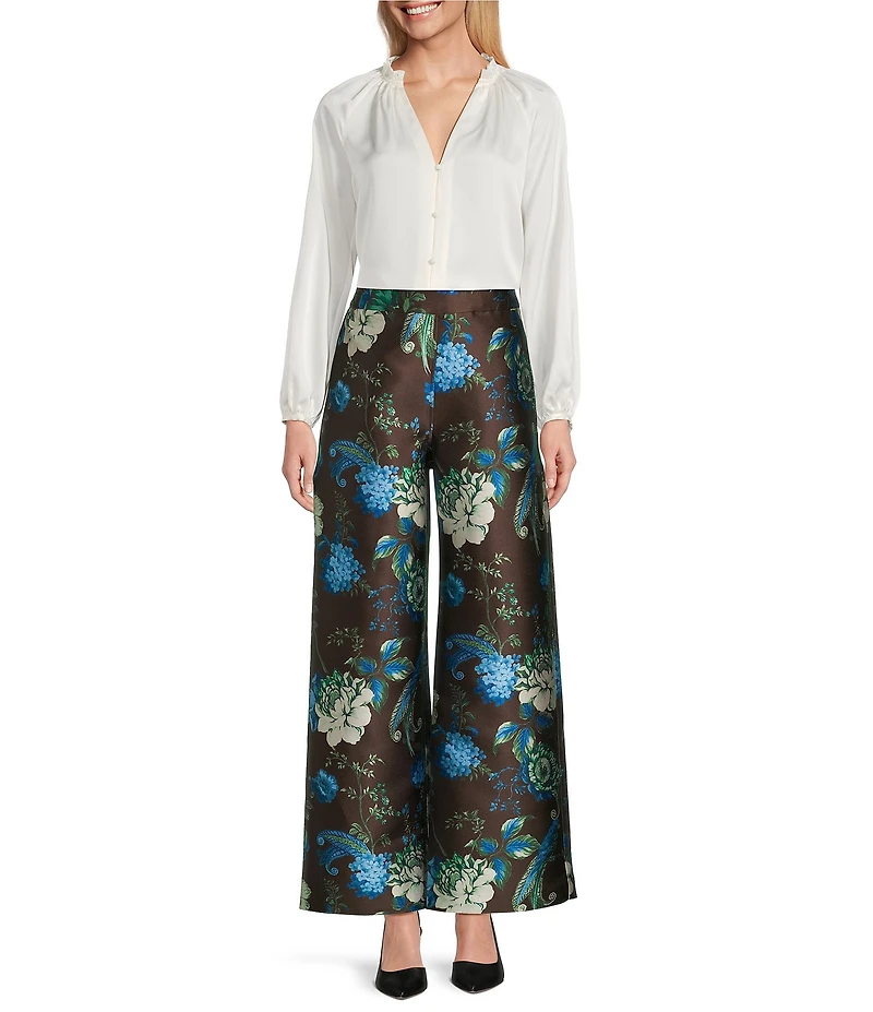 Preston & York Coordinating Ivy Floral Mikado Pants